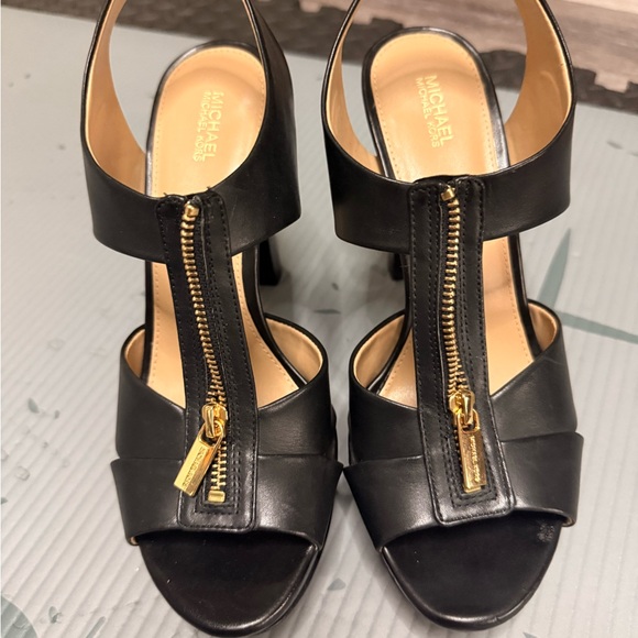 Michael Kors Shoes - Michael Kors Black Heels with Gold Zipper